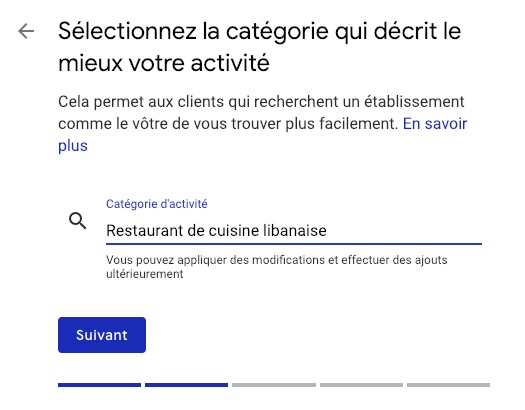 Catégorie Google My Business