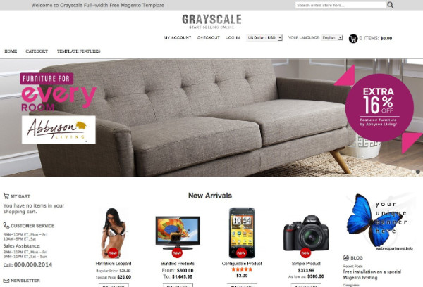 template magento gratuit