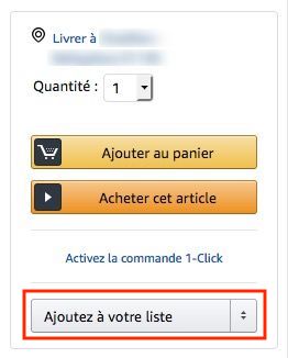 liste de voeux amazon