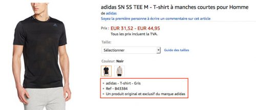 Description courte optimisation amazon