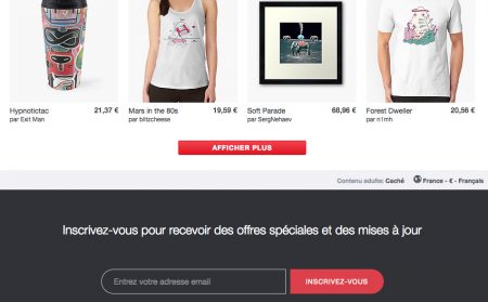 Formulaire email footer ecommerce