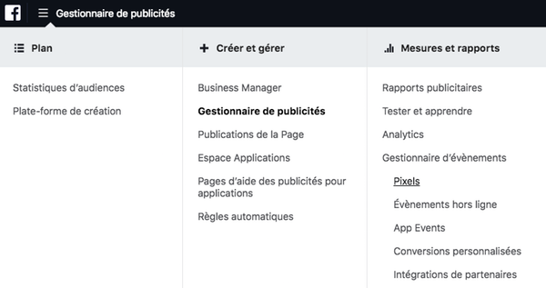 gestionnaire publicité Facebook