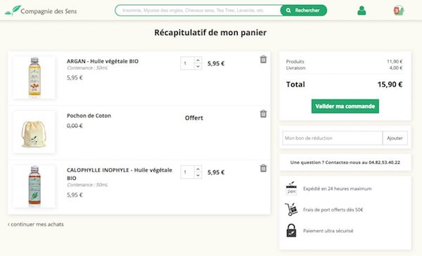 panier ecommerce réussi