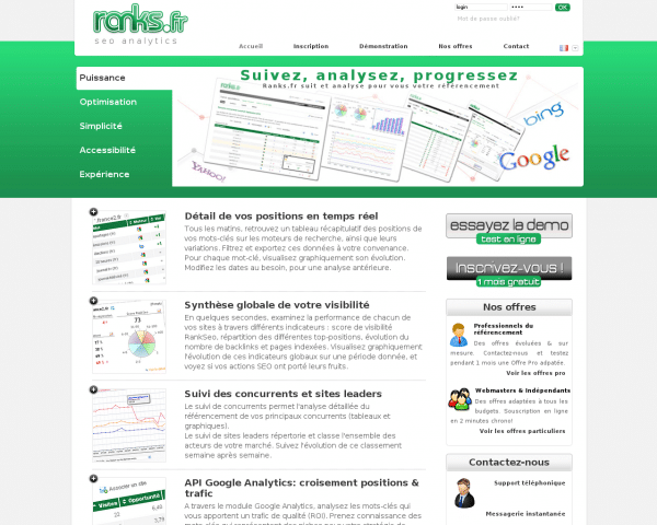 Logiciel référencement Google : suivi positions & analyses - Ranks.fr