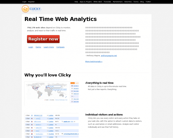 Web Analytics in Real Time | Clicky