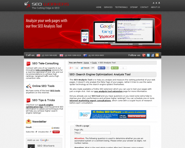 SEO Tool for Search Engine Optimization Analysis - SEO Workers