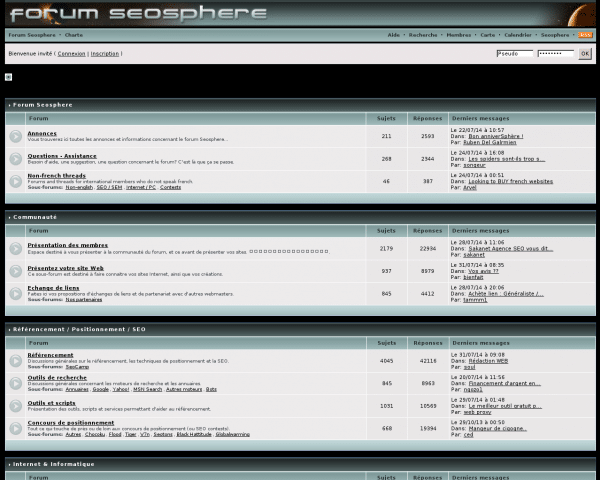 Seosphere - Forum référencement et concours de positionnement