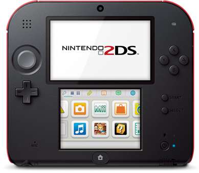 Nintendo surprend en lançant un modèle monobloc de console moins coûteux que la 3DS et de surcroît dépourvu d’écran 3D. Elle reste compatible avec les jeux en relief de la 3DS et 3DS XL. © Nintendo