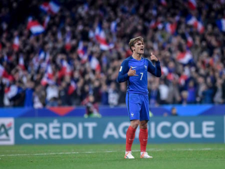 Antoine Griezmann pendant le match France-Bulgarie en octobre 2016. Facebook/Antoine Griezmann