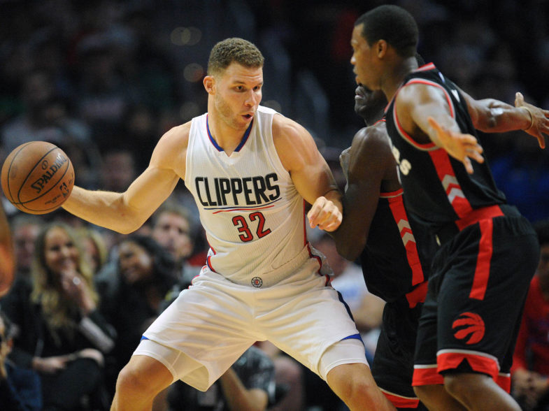 L'ailier des Los Angeles Clippers Blake Griffin contre Toronto Raptors. Gary A. Vasquez-USA TODAY Sports