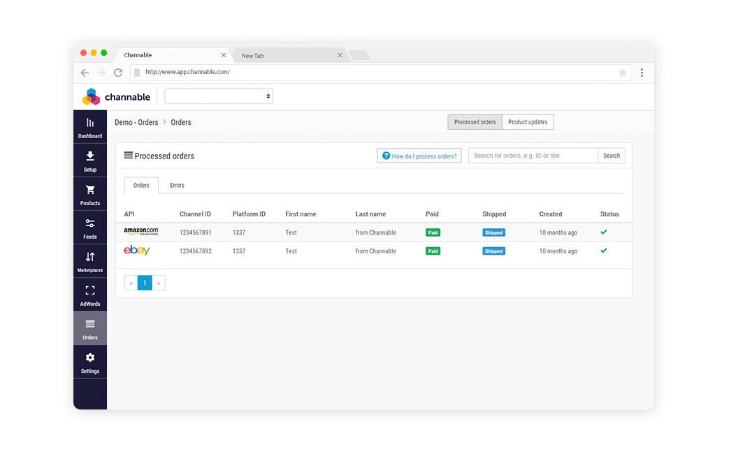 Channable gestion des commandes