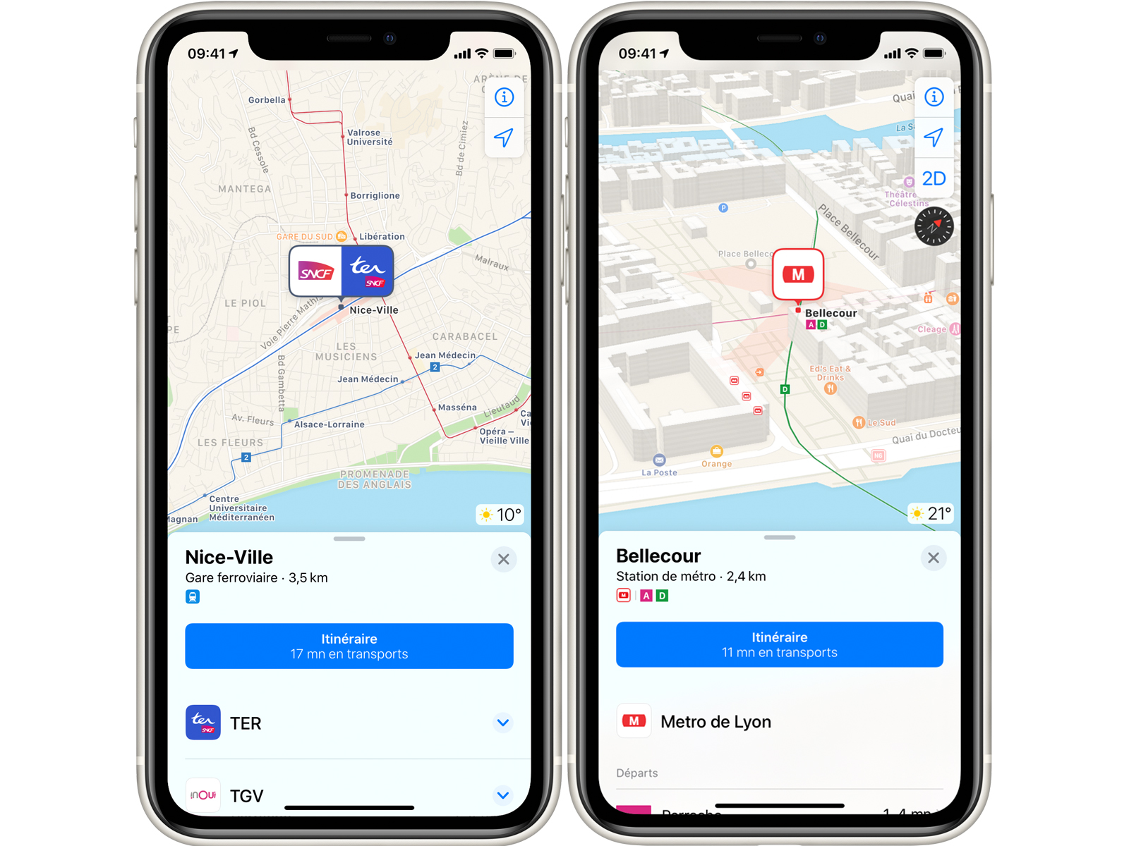 L'appli Plans d'Apple indique maintenant les trajets en transports en commun dans de nombreuses villes de France